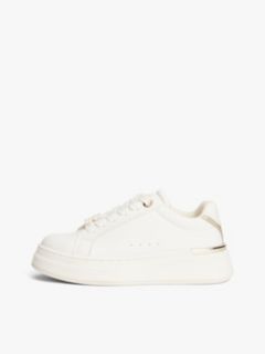 TH Monogram Plaque Platform Trainers — White 7