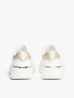 TH Monogram Metallic Heel Platform Trainers — White 4