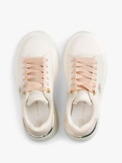 TH Monogram Metallic Heel Platform Trainers — Beige 3