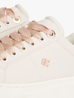 TH Monogram Metallic Heel Platform Trainers — Beige 6