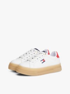 Contrast Heel Platform Trainers — White 2