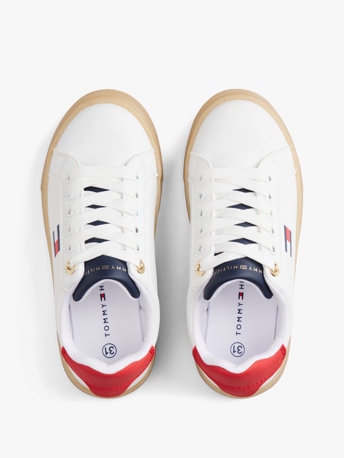 Contrast Heel Platform Trainers — White