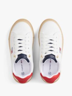Contrast Heel Platform Trainers — White 3