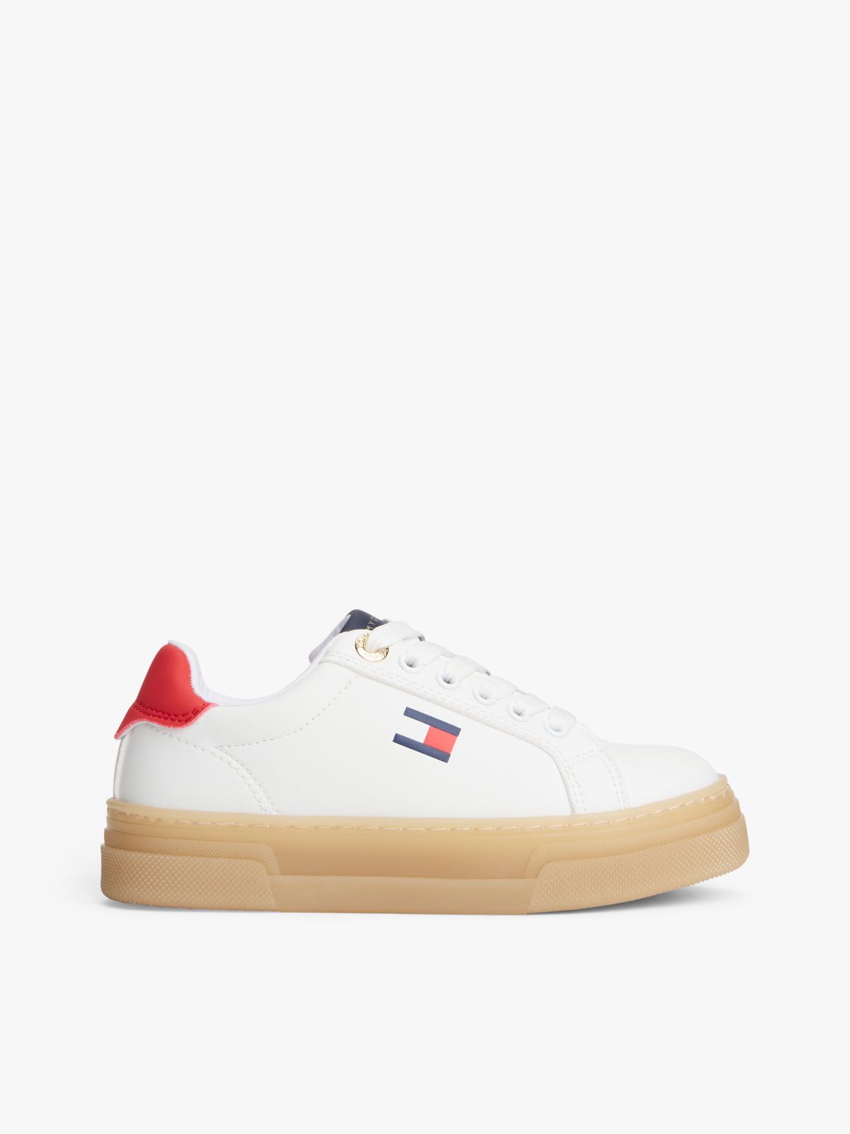 Contrast Heel Platform Trainers — White