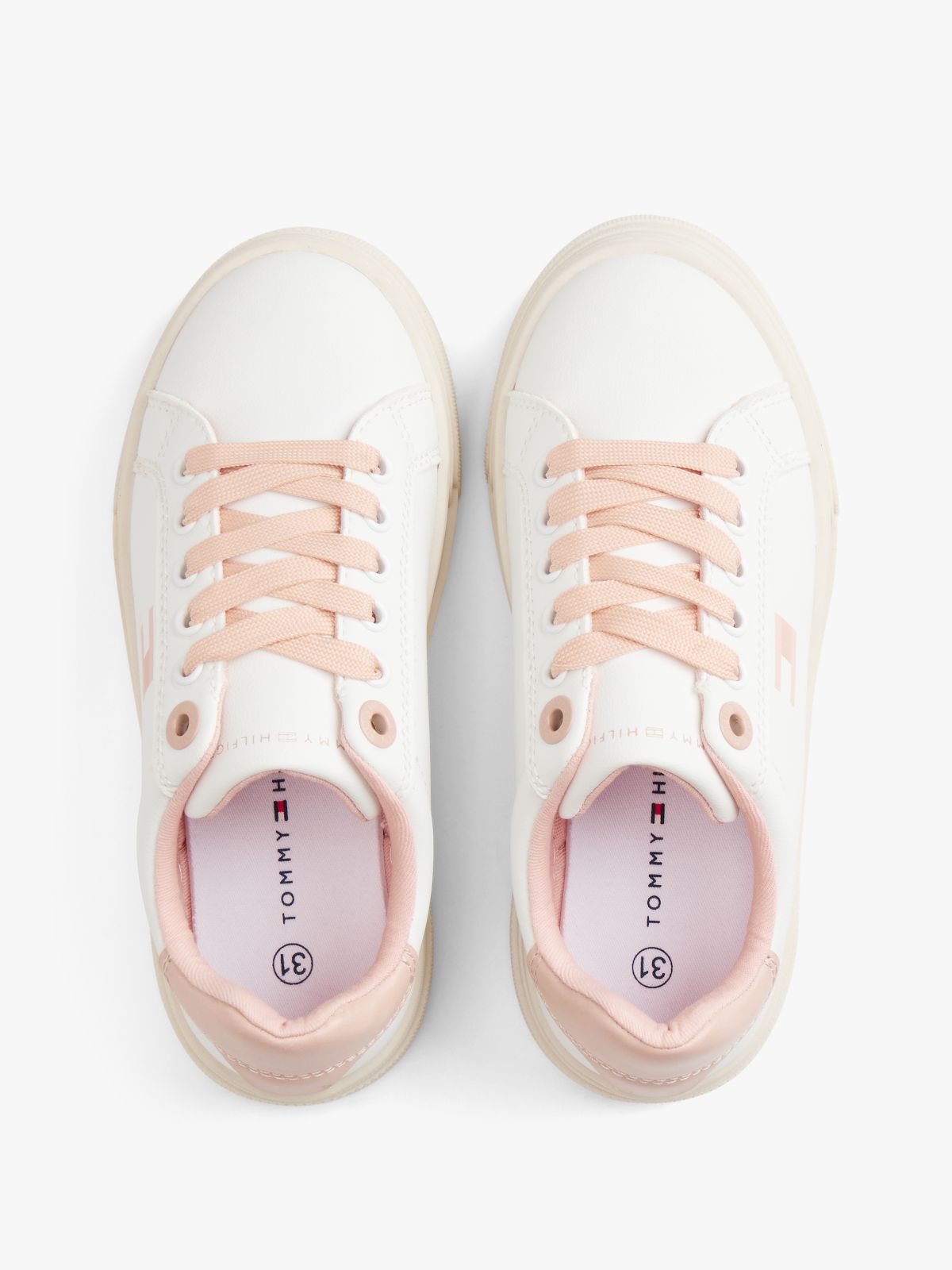 Contrast Heel Platform Trainers — White