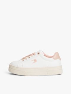 Contrast Heel Platform Trainers — White 7