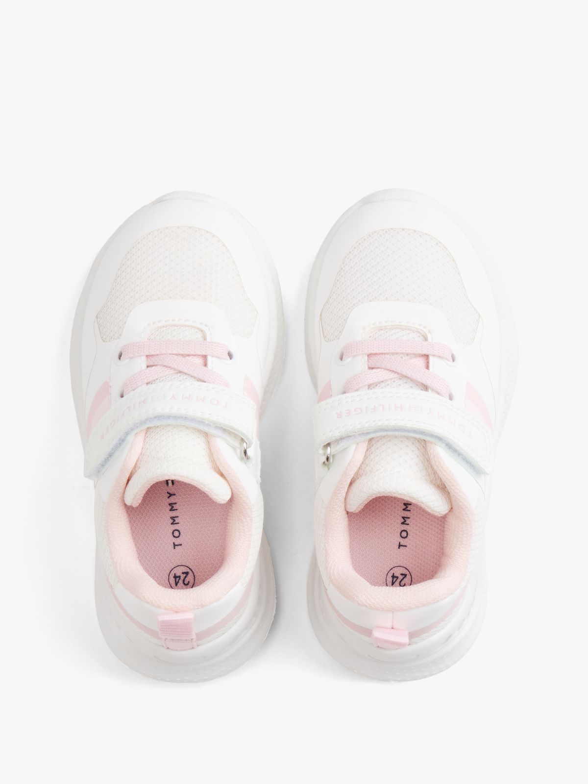 Logo Hook And Loop Trainers — White