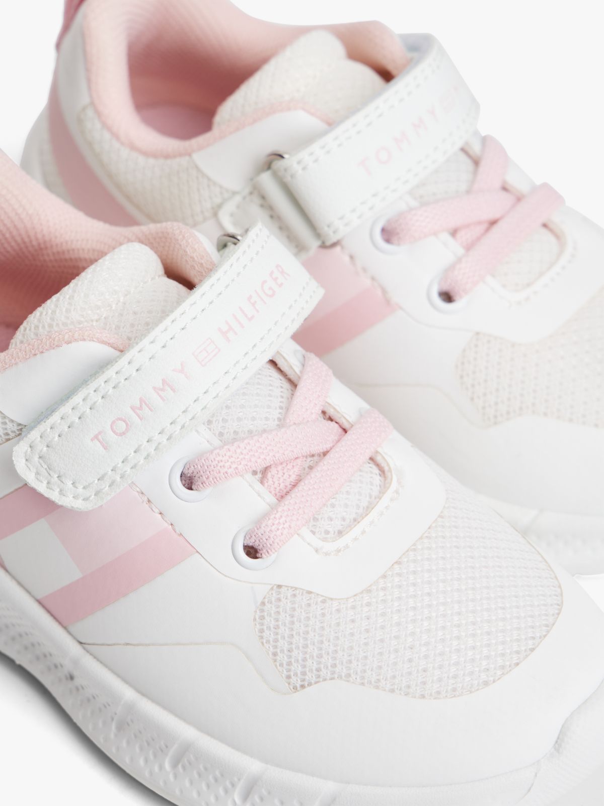 Logo Hook And Loop Trainers — White