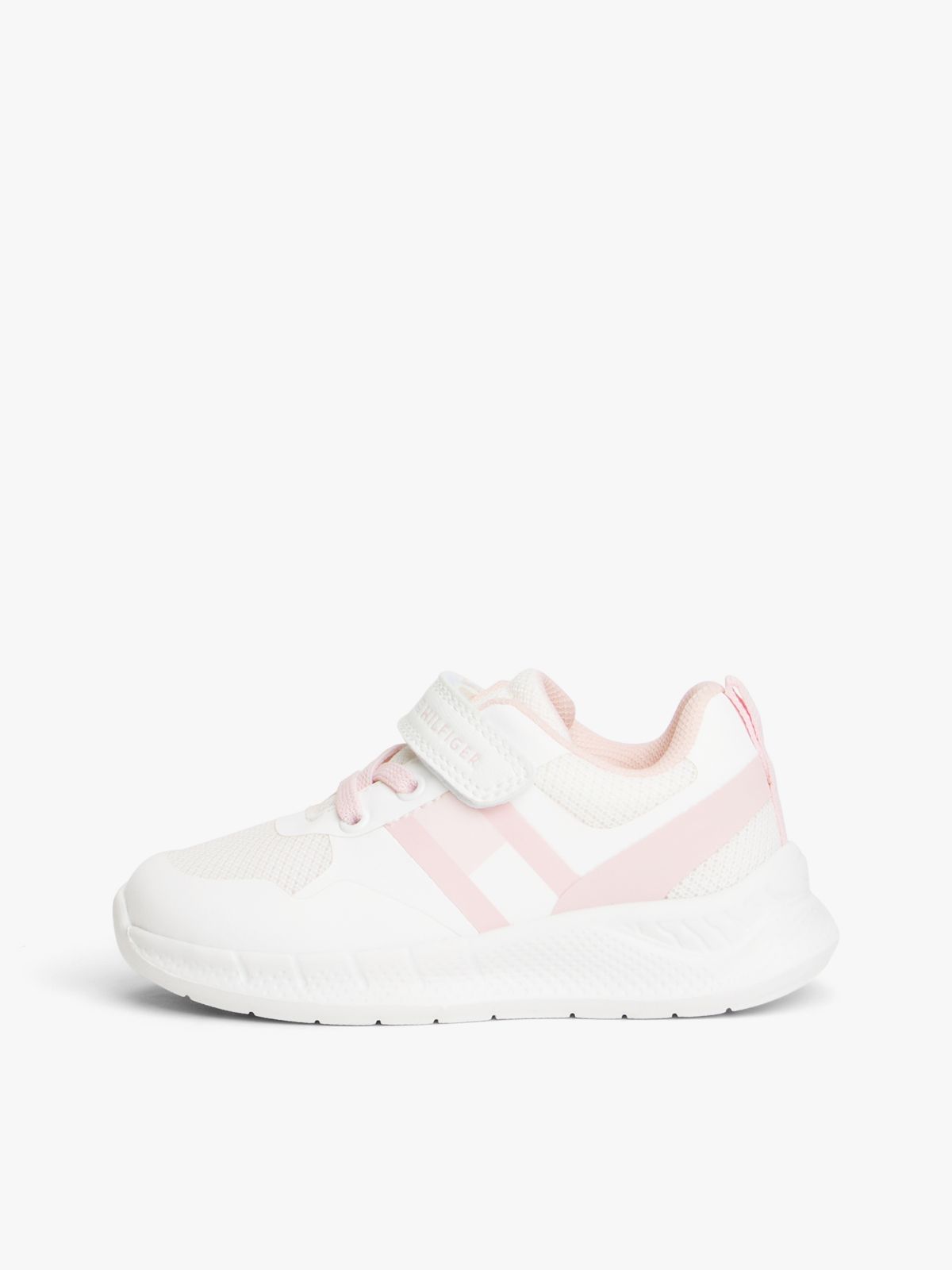 Logo Hook And Loop Trainers — White