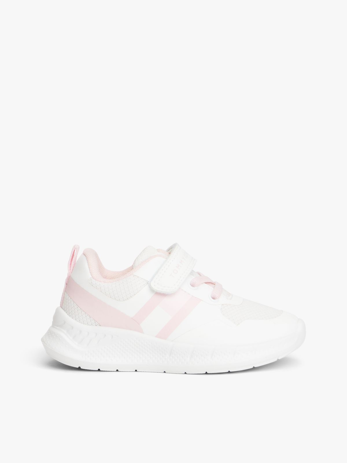 Logo Hook And Loop Trainers — White