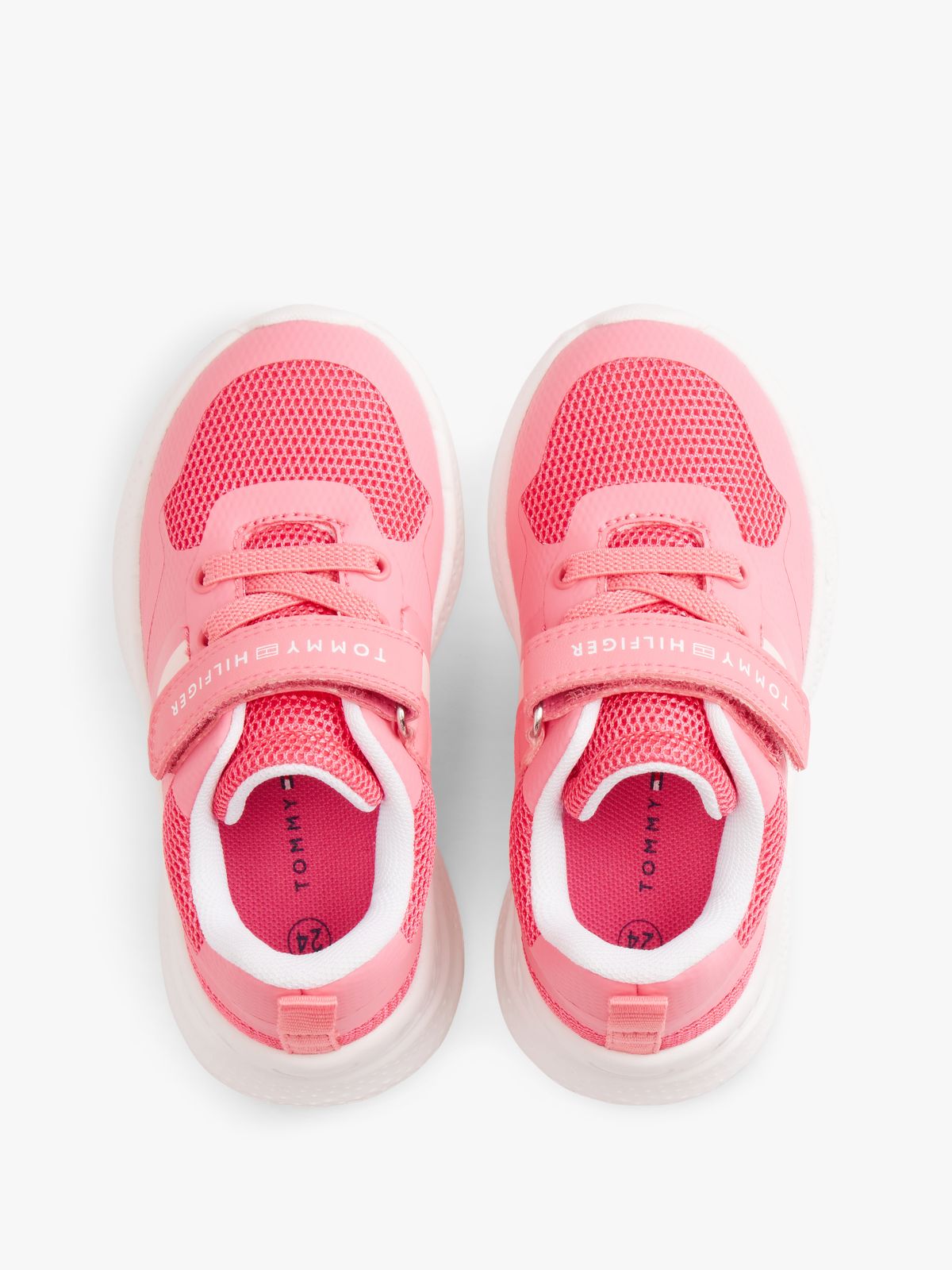 Logo Hook And Loop Trainers — Pink