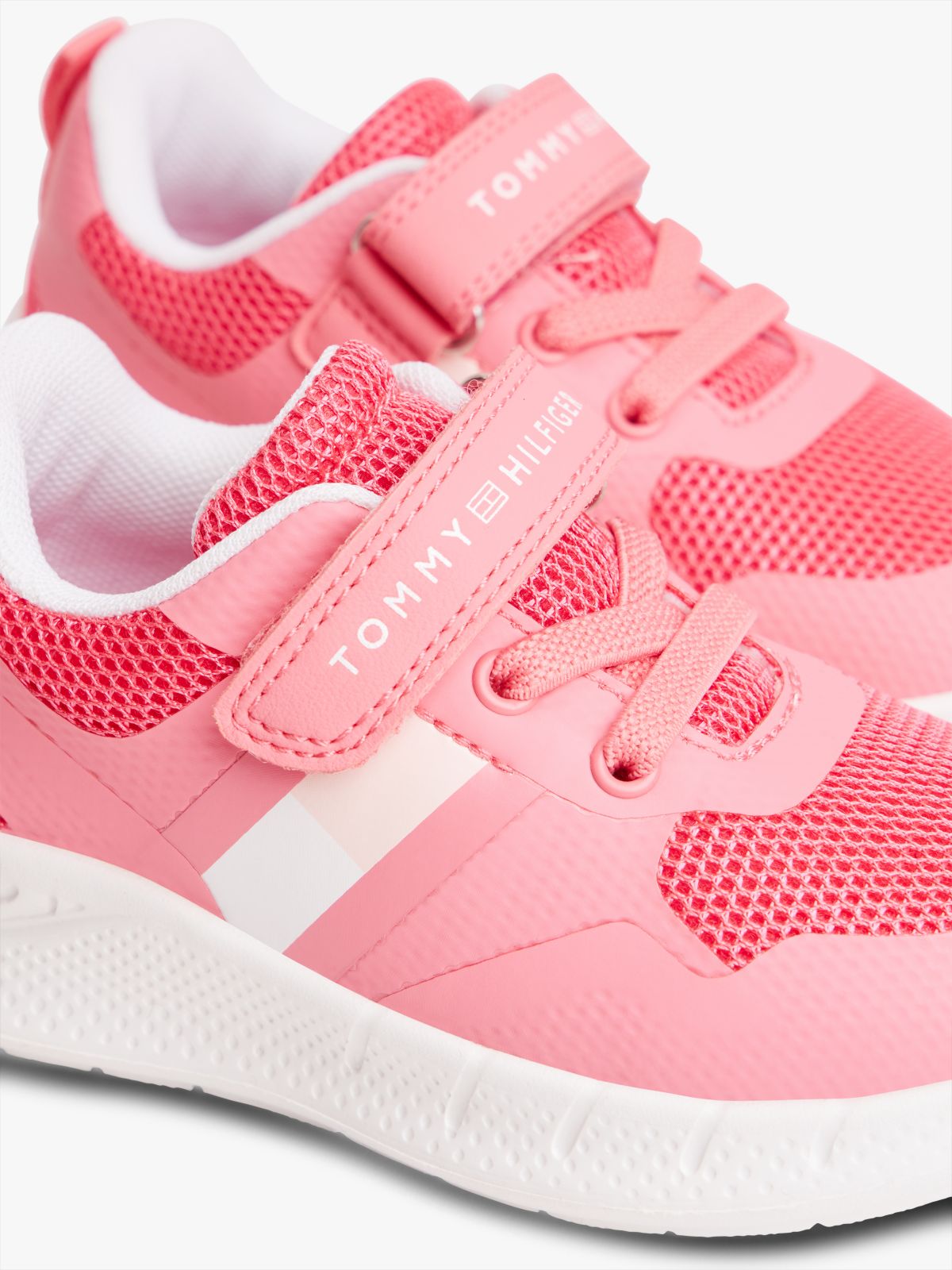 Logo Hook And Loop Trainers — Pink