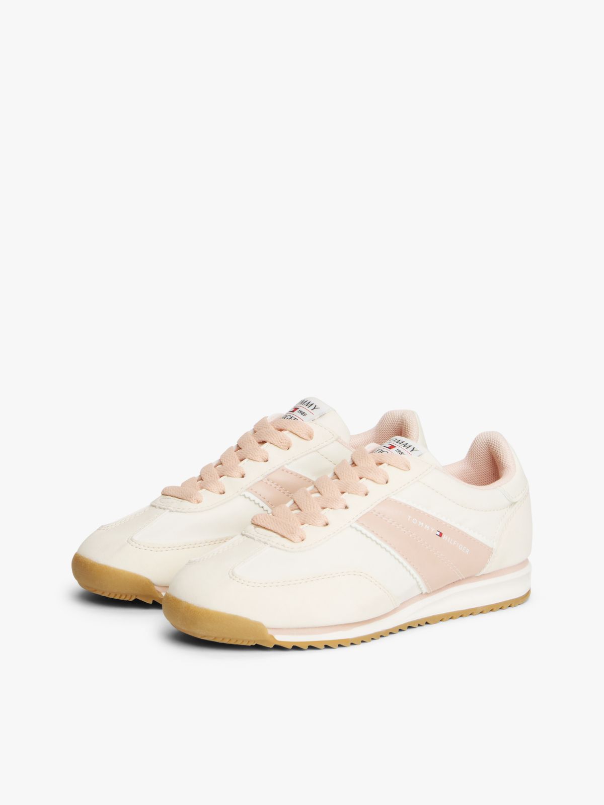 Logo Serrated Trainers — Beige