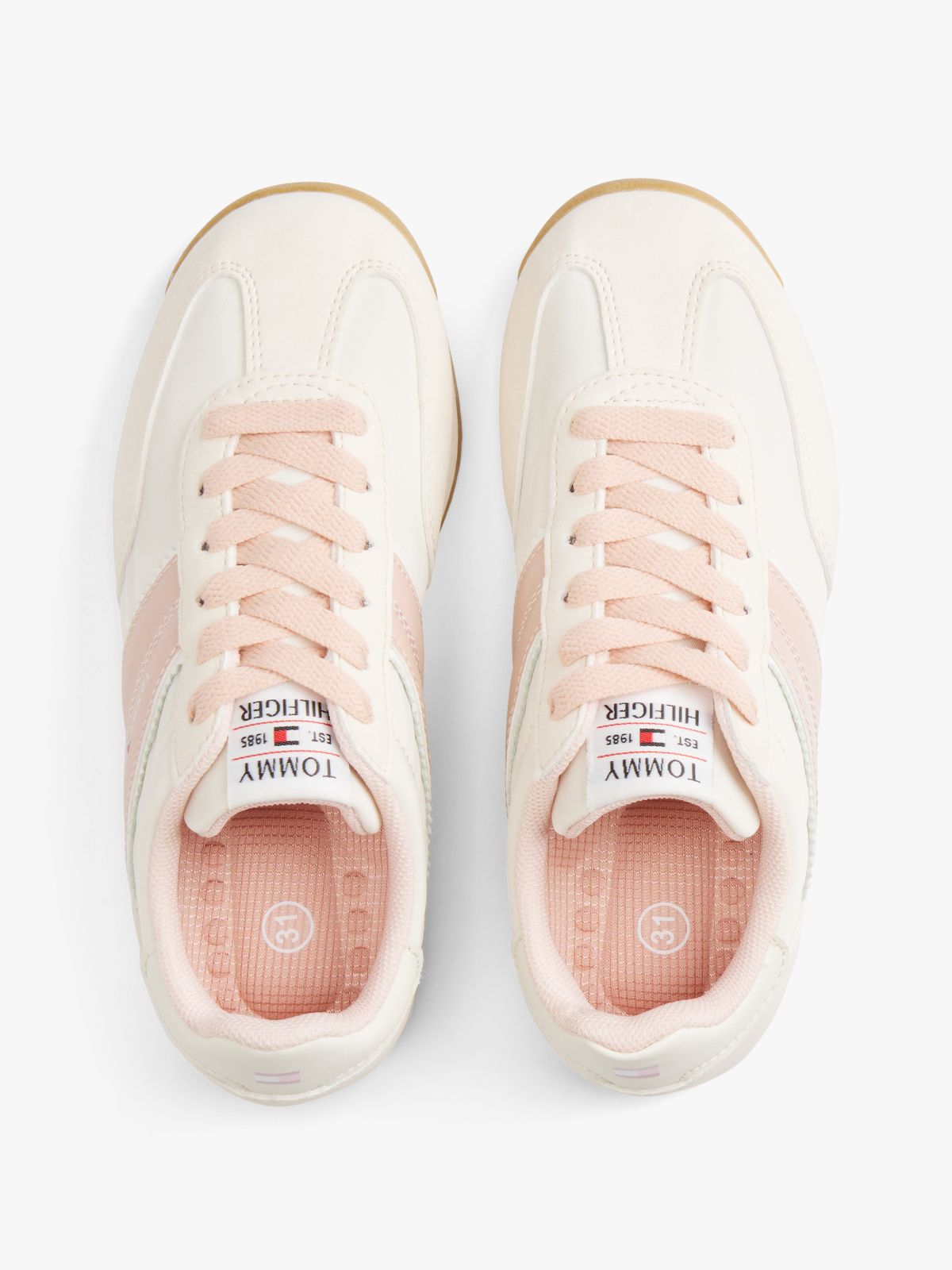 Logo Serrated Trainers — Beige