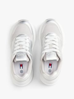 TH Monogram Metallic Chunky Trainers — Silver 3