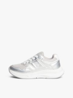 TH Monogram Metallic Chunky Trainers — Silver 7