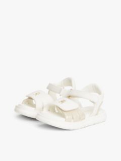 TH Monogram Hook And Loop Sandals — White 2