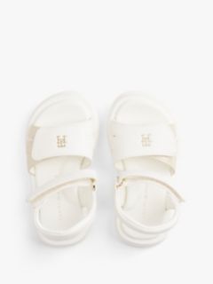 TH Monogram Hook And Loop Sandals — White 3