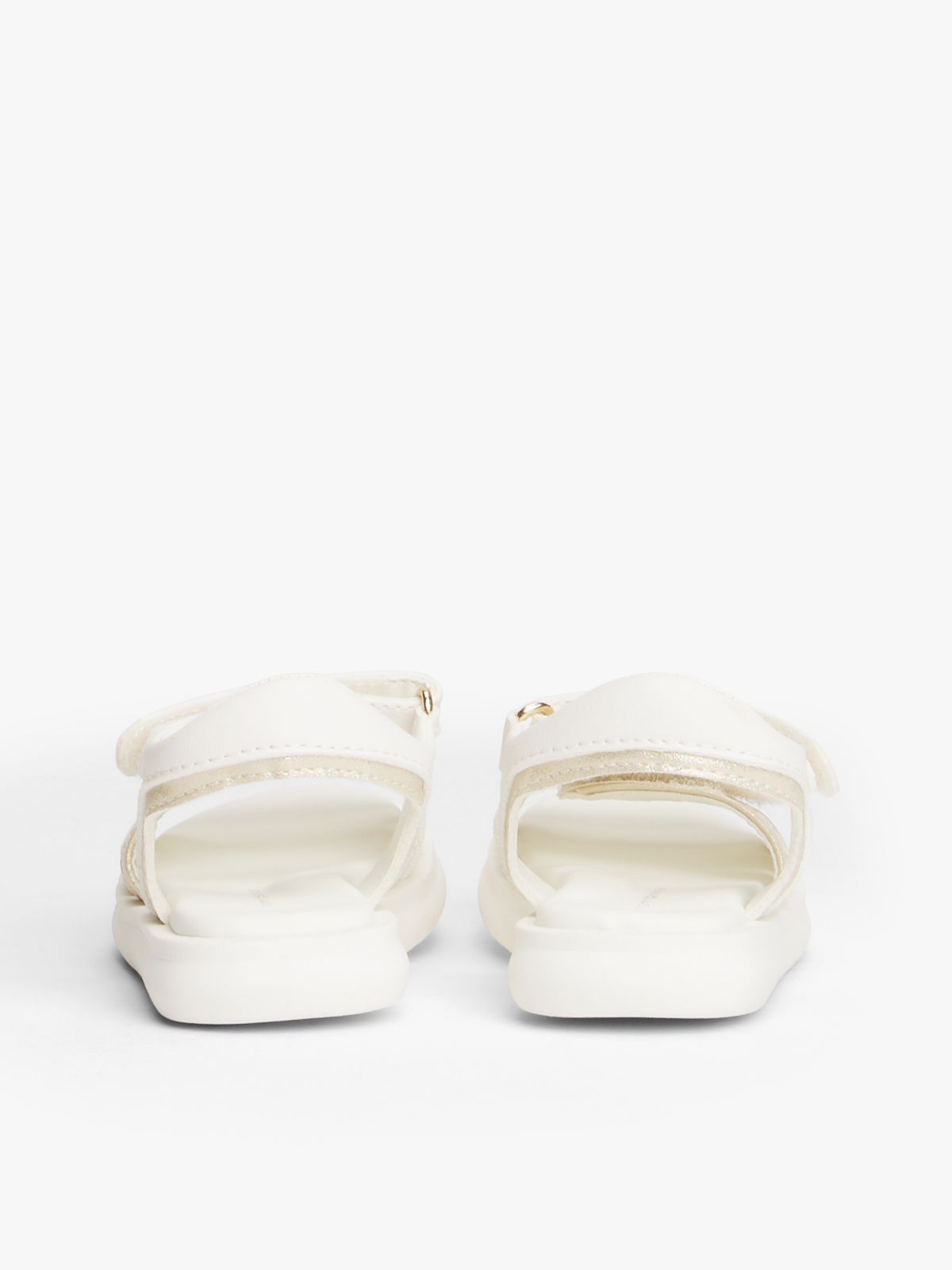 TH Monogram Hook And Loop Sandals — White