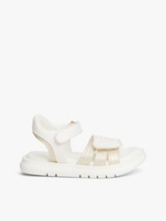 TH Monogram Hook And Loop Sandals — White 1