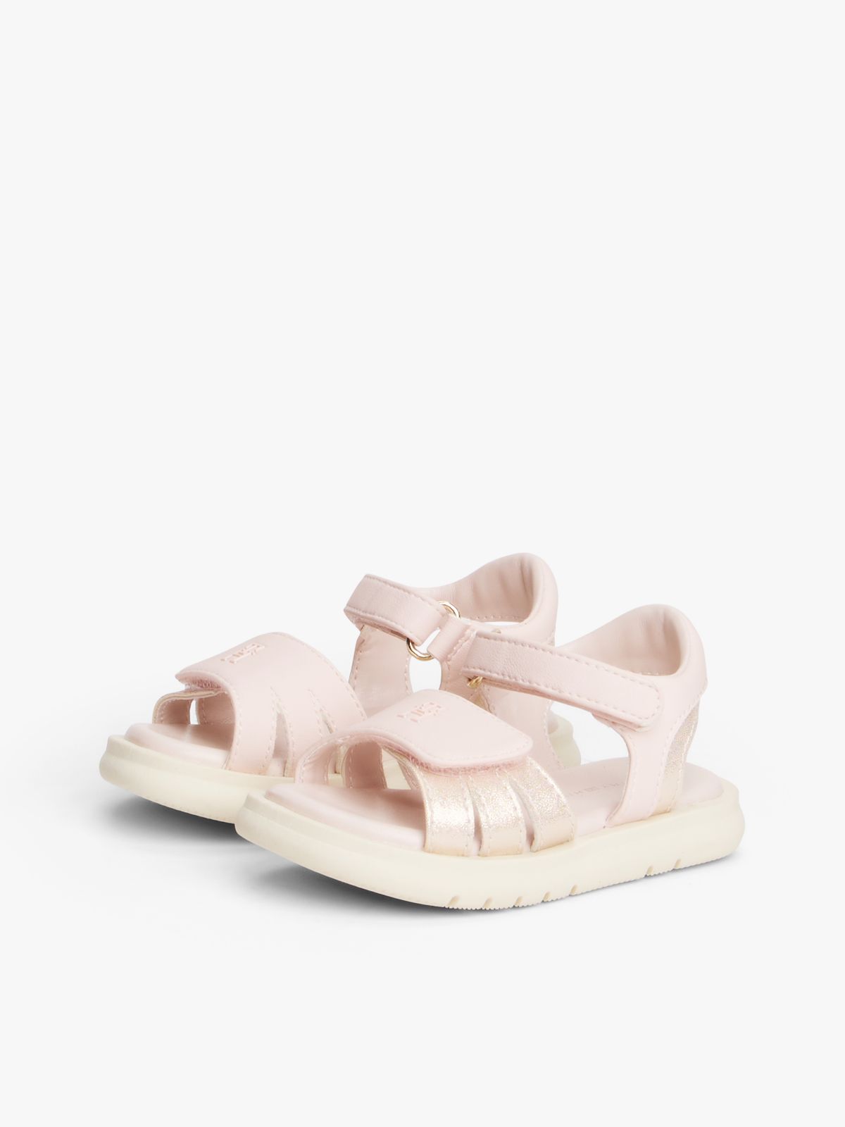TH Monogram Hook And Loop Sandals — Pink