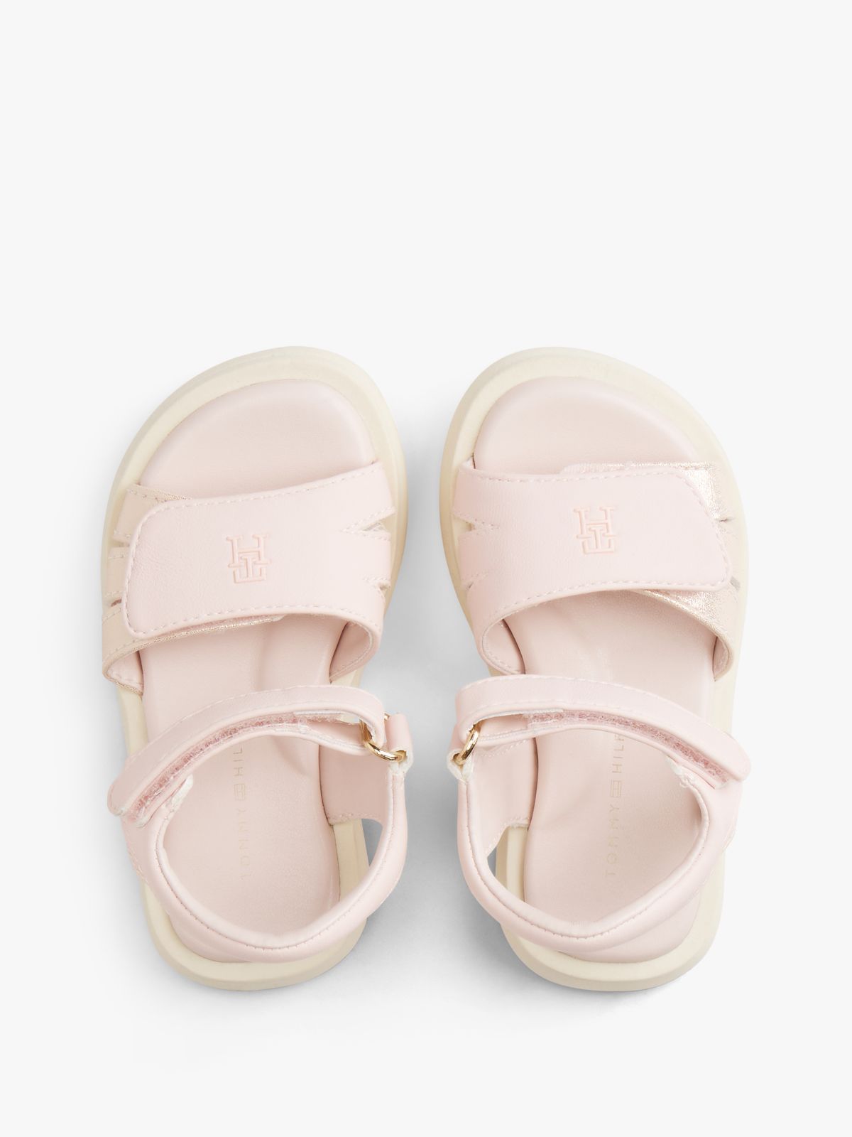 TH Monogram Hook And Loop Sandals — Pink