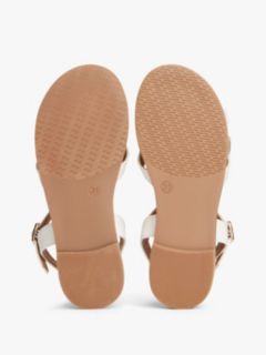 TH Monogram Metallic Trim Sandals — White 5