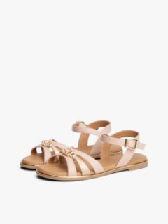 TH Monogram Metallic Trim Sandals — Pink 2
