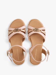 TH Monogram Metallic Trim Sandals — Pink 3