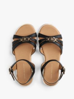 TH Monogram Metallic Trim Sandals — Black 3