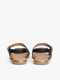 TH Monogram Metallic Trim Sandals — Black 4