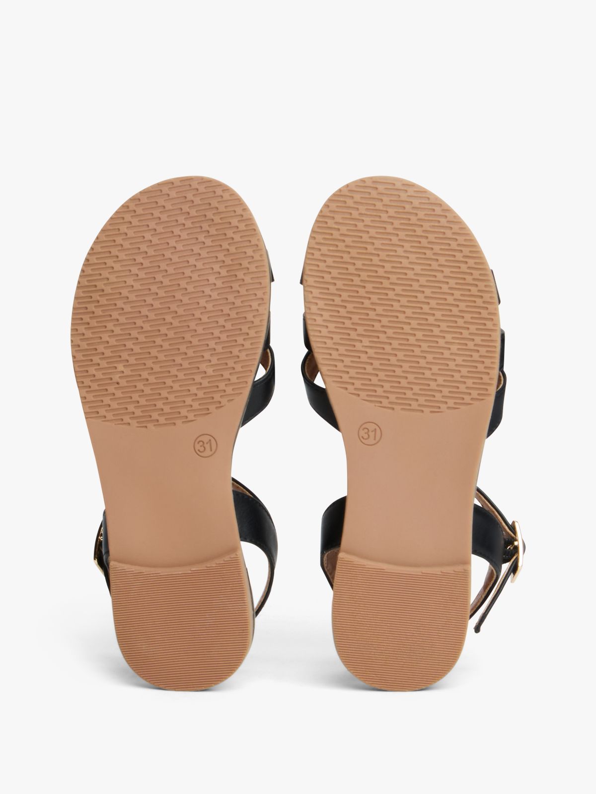 TH Monogram Metallic Trim Sandals — Black