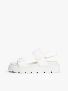 Chunky Cleat Hook And Loop Sandals — White 7