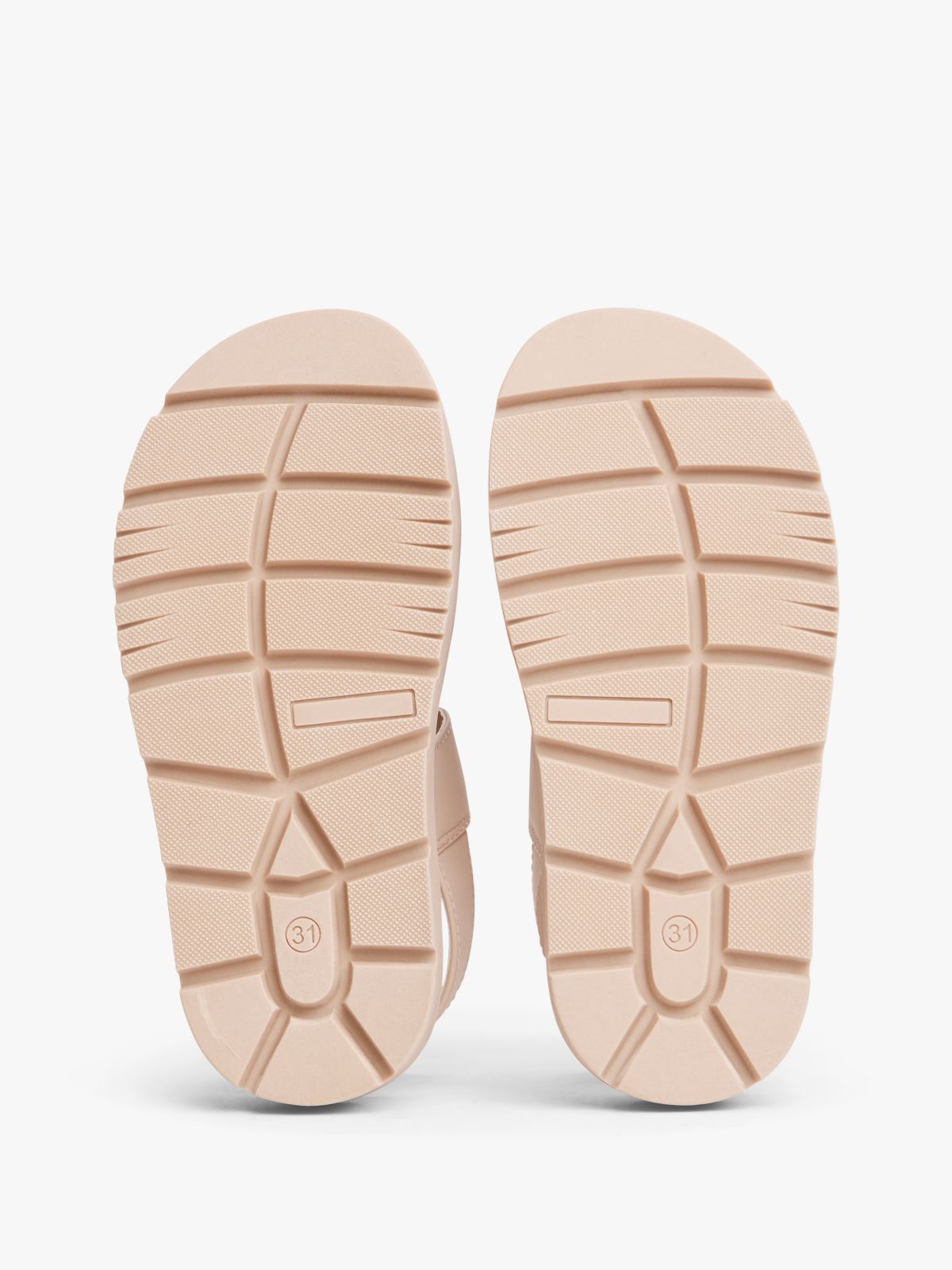 Chunky Cleat Hook And Loop Sandals — Pink