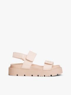 Chunky Cleat Hook And Loop Sandals — Pink 1