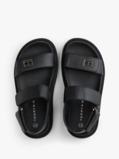 Chunky Cleat Hook And Loop Sandals — Black 3