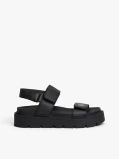 Chunky Cleat Hook And Loop Sandals — Black 1
