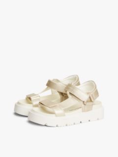 Metallic Cleat Hook And Loop Sandals — Gold 2