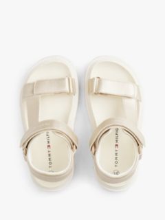 Metallic Cleat Hook And Loop Sandals — Gold 3