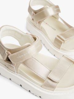 Metallic Cleat Hook And Loop Sandals — Gold 6