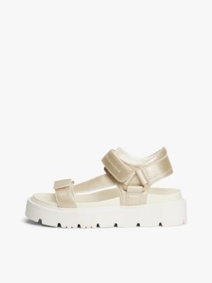 gold metallic-sandale mit klettverschluss für mädchen - tommy hilfiger