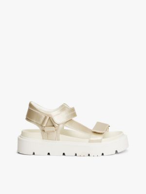 gold metallic cleat hook and loop sandals for girls tommy hilfiger