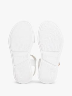 TH Monogram Strap Metallic Trim Sandals — White 5