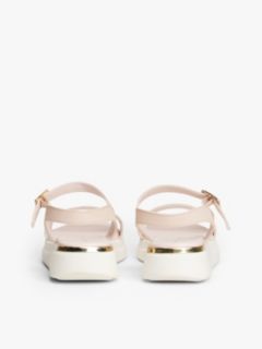 TH Monogram Strap Metallic Trim Sandals — Pink 4
