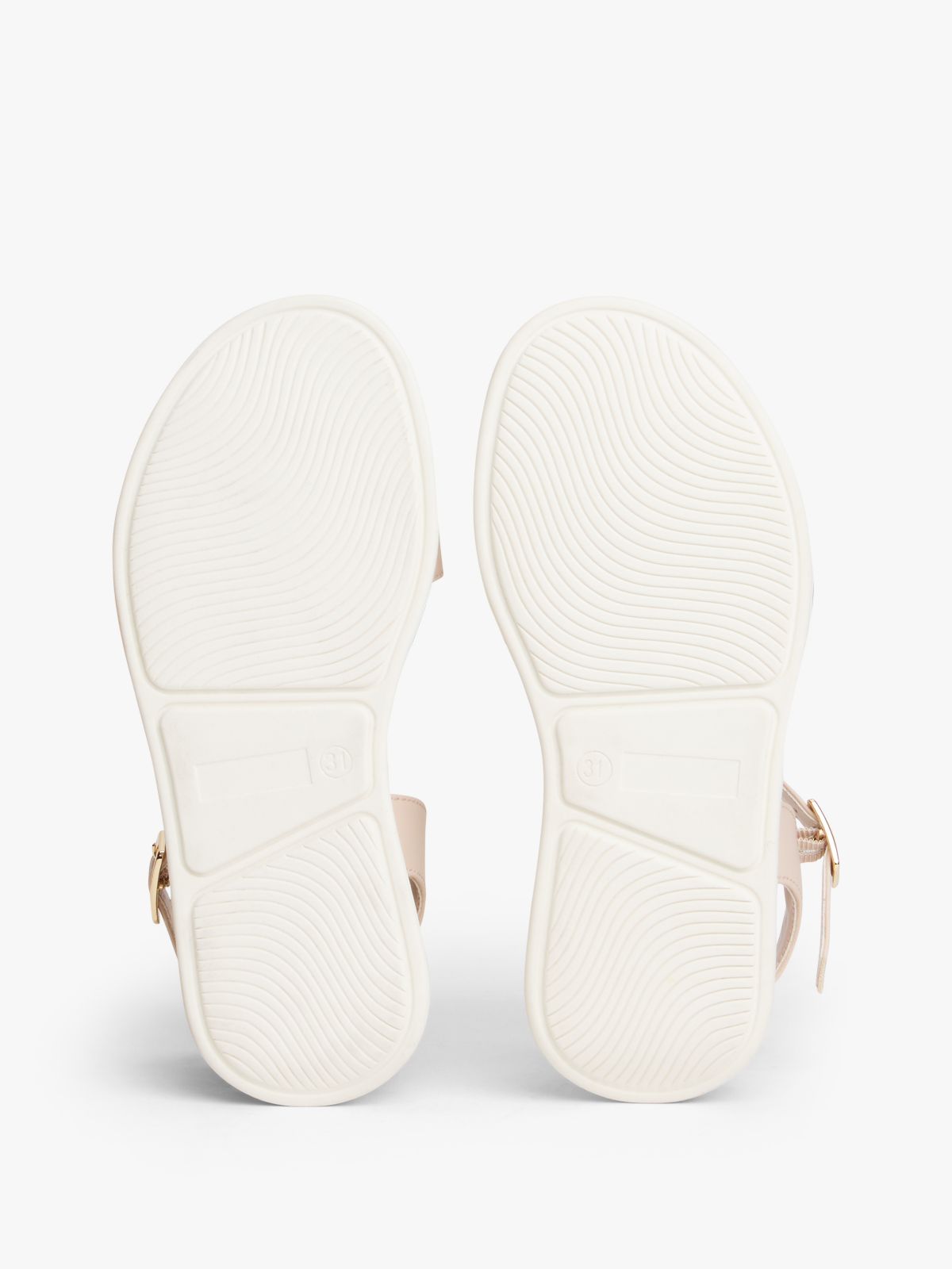 TH Monogram Strap Metallic Trim Sandals — Pink