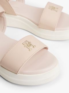 TH Monogram Strap Metallic Trim Sandals — Pink 6