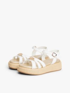 Jute TH Monogram Platform Sandals — White 2
