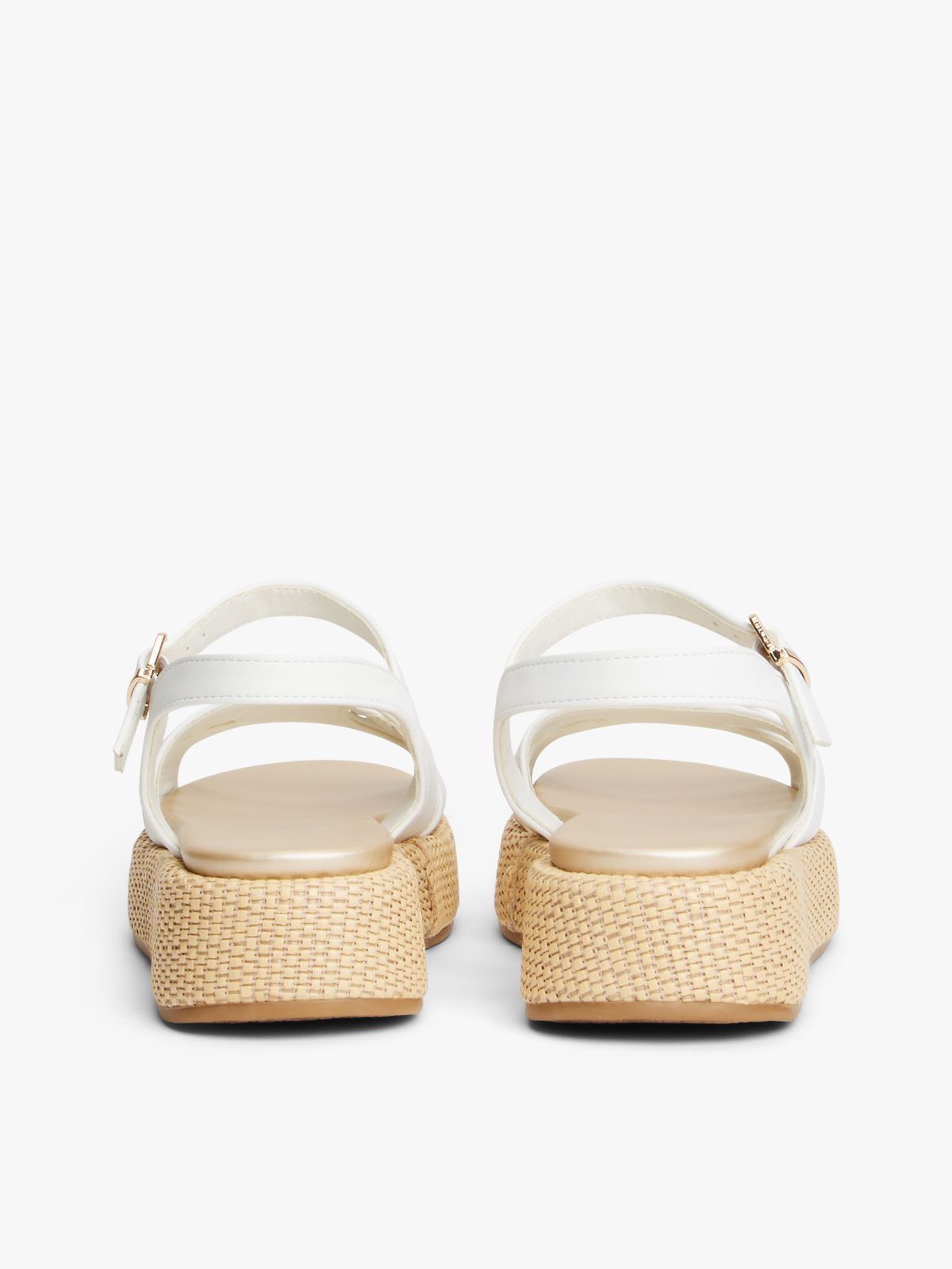 Jute TH Monogram Platform Sandals — White