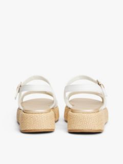 Jute TH Monogram Platform Sandals — White 4