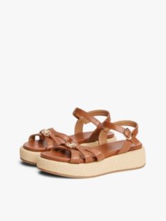 Jute TH Monogram Platform Sandals — Brown 2